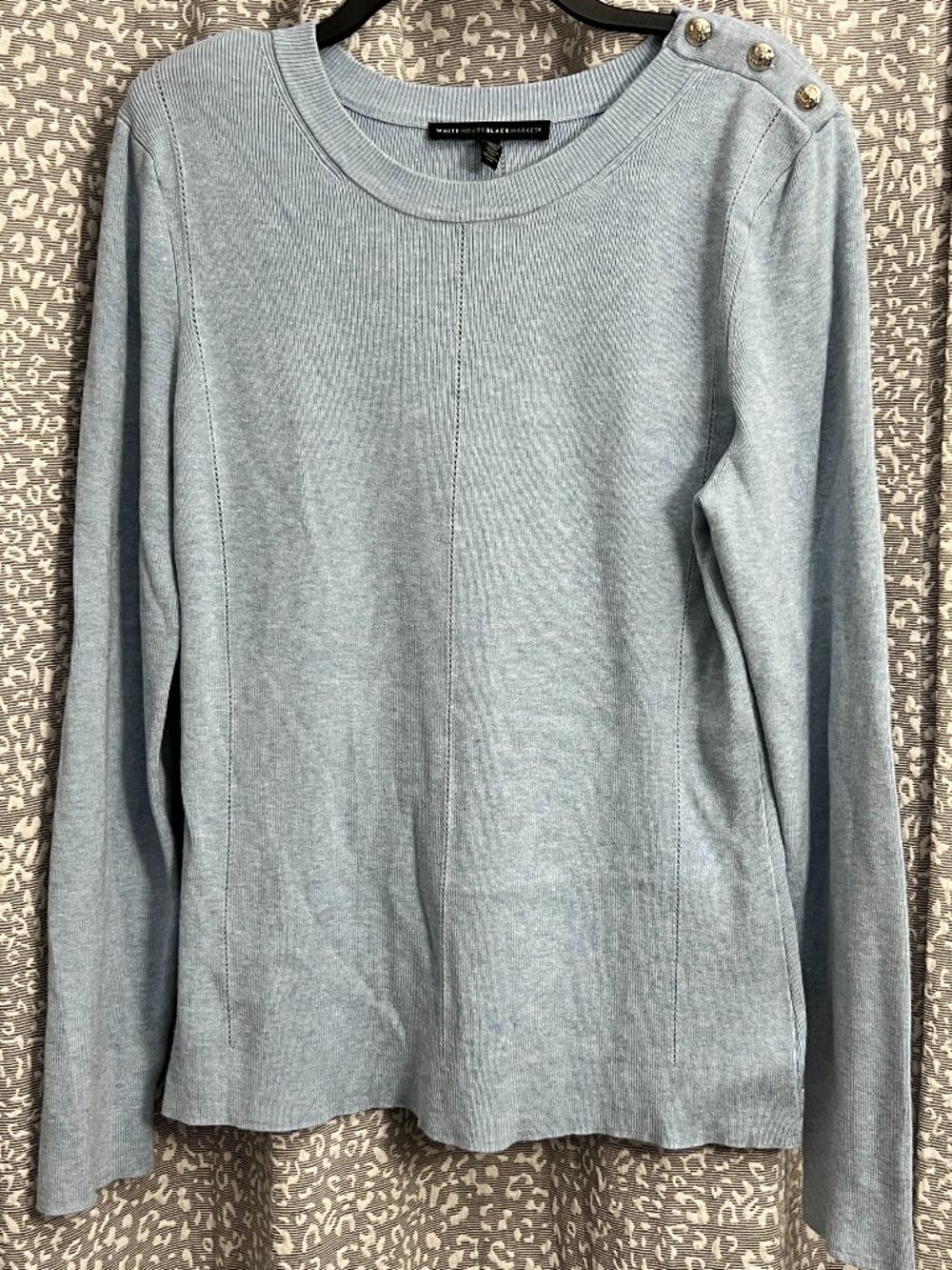 White House Black Market Button-Shoulder Crewneck Sweater - Size XL